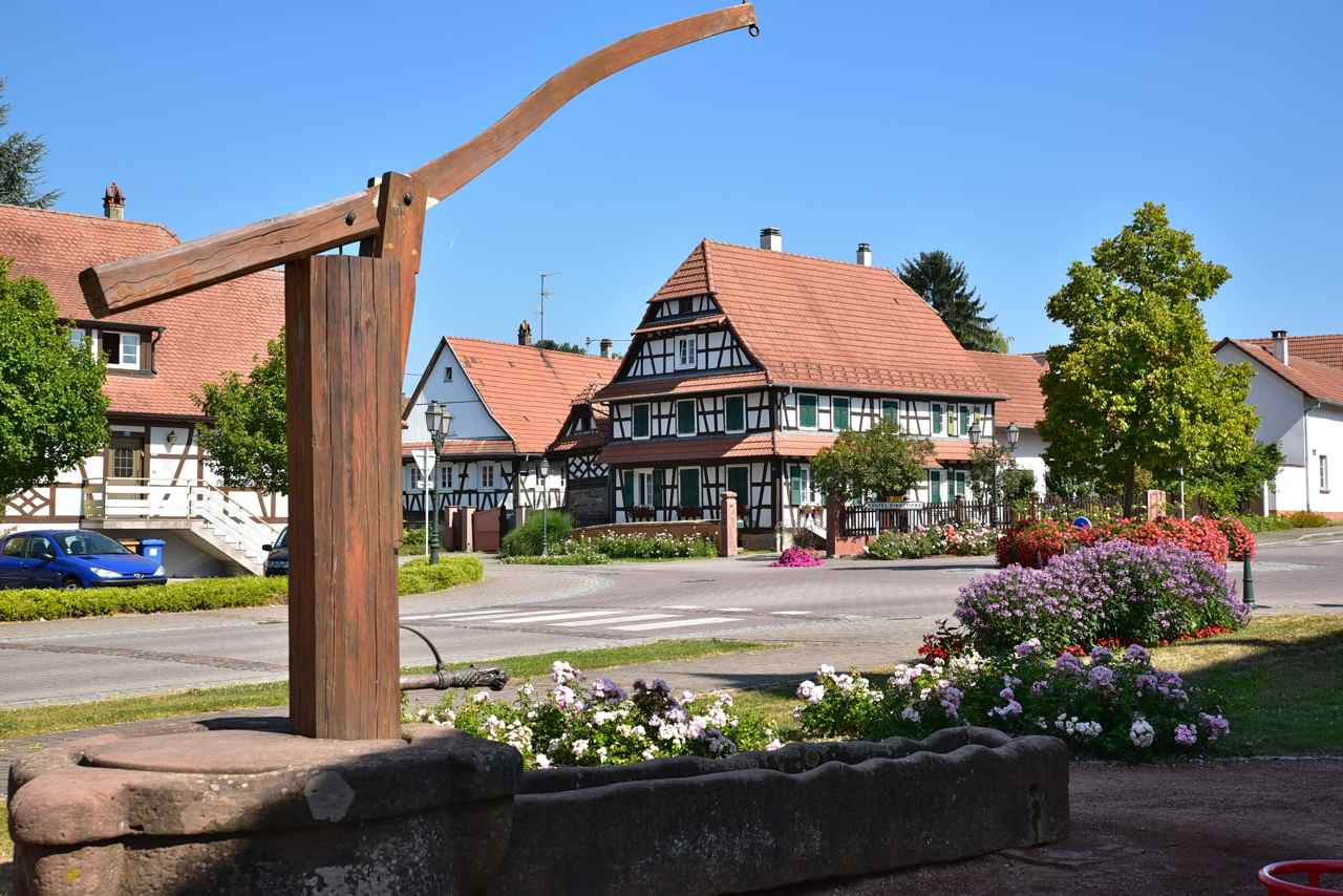 Gros plan d'un puits à balancier, Seebach
